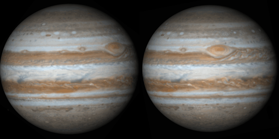 Jupiter am 28.07.2018 um 19:30 Uhr und um 20:30 Uhr